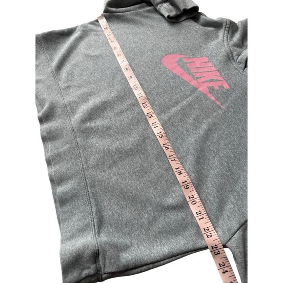 Nike Gray & Pink Sportswear Club Fleece Cropped Hoody Girls Size XL - Picture 9 of 11